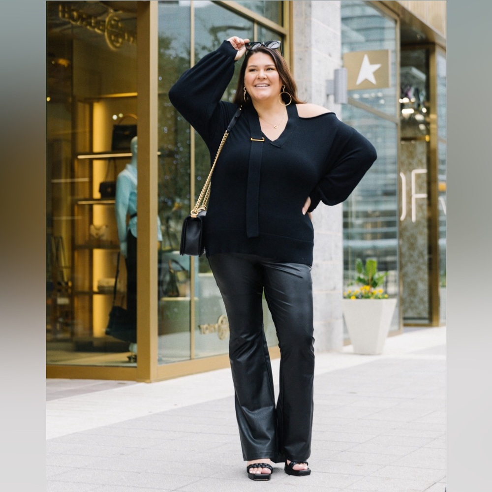 The Drop V-Neck Buckle Slouchy Sweater